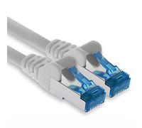 1aTTack.de Patch cable - 1.5m Ethernet, network, LAN cable CAT6a (for gigabit networks, routers, switches, modems with RJ45 input - white)