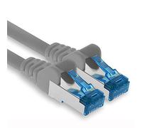 1aTTack.de Patch cable - 10m Ethernet, network, LAN cable CAT6a (for Gigabit networks, routers, switches, modems with RJ45 input - gray)