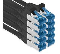 1aTTack.de Patch cable - 10x 0.25 m Ethernet, network, LAN cable CAT6a (for gigabit networks, routers, switches, modems with RJ45 input - black)