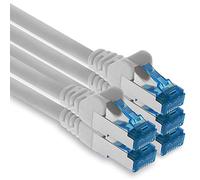 1aTTack.de Patch cable - 5x 0.25m Ethernet, network, LAN cable CAT6a (for gigabit networks, routers, switches, modems with RJ45 input - white)