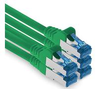 1aTTack.de Patch cable - 5x 1m Ethernet, network, LAN cable CAT6a (for gigabit networks, routers, switches, modems with RJ45 input - green)