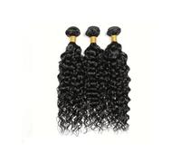 1B Human Hair 3 Bundles Unprocessed Virgin Natural Black Hair Extensions 50 Gram Per Bundle Easy Installation and Removal(Black-Water Wave,20inch)