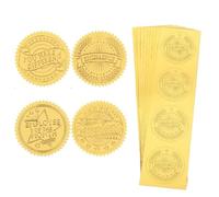 1Bag 160Pcs 4 Style Gold Envelopes Stickers Paw Bee Butterfly Dragonfly Certificate Seals Embossed Foil 2" Self Adhesive Round for Envelopes, Awards, DIY Decoration