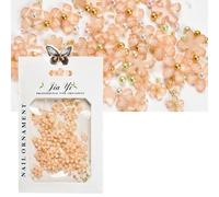 1Bag 3D Flower Nail Charms Rhinestones Resin Embellishments Unique Flat Back Nails Art Decoration for Women Mixed Flower