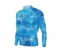 1Bests Men Tight Sportswear Gym Workout Running Camo Exclusive Sports Suits Indoor Workout Pants Sets (L, Black chip), Blue Ocean, X-Large
