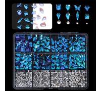 1Box 3D Nails Charm Flatback Nails Art Rhinestones Mixed Size Glass Nails Art Decorations For Nails Enthusiast