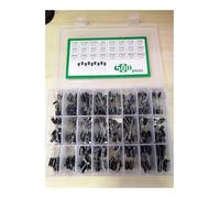 1box Aluminum Electrolytic Capacitor Kit 500pcs 10V 16V 25V 50V 0.22/0.47/1/2.2/3.3/4.7/10 22 33 47 100 220 330 470 680 1000 UF YYVFLAUX