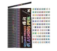 1Box Glowing Markers Acrylic Marker Pen with Broad/Fine Tips for Classroom Parties Art Projects Double Tip Glow in Dark Marker Pen