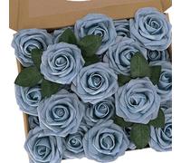 1Box Realistic Latex Foam Roses With Stems And Leaves For Flower Arrangements Home Wedding Decorations Artificial Flower For Cake Decorating