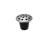 1Buy UK Black or Gold or Silver Lid Plastic Grave Vase Insert Memorial Flower Headstone Holder For Fresh & Artificial Flowers Pots (Silver Lid, 1)