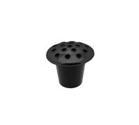 1Buy UK Black or Gold or Silver Lid Plastic Grave Vase Insert Memorial Flower Headstone Holder For Fresh & Artificial Flowers Pots (Black Lid, 1)