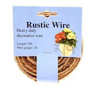 1Buy UK Wire Roll of 21m Green Brown Natural Rustic Grapevine Wire Floral Floristry Crafts Weddings Flower Stems Arrangements Design Gift (Natural)