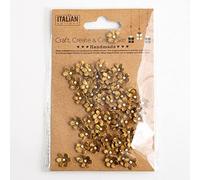 1cm Mini Metallic Paper Craft Flowers - Gold (Pack of 60)