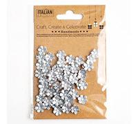1cm Mini Metallic Paper Craft Flowers - Silver (Pack of 60)