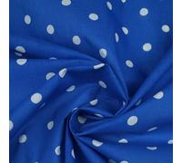 1CM Spotted Polka Dot Printed Poly Cotton Fabric Polycotton Craft Mask 6 Colours (1 Metre, Cobalt Blue 3642)