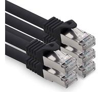 1CONN 0.25m - black - 5 pieces CAT.7 computer Ethernet cable network cable (raw cable) patch cable S-FTP LSZH PIMF 10GB s RJ45 plug Cat6a