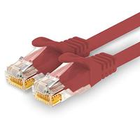 1CONN - 0.5m network cable, Ethernet, Lan & patch cable for maximum internet speed & connects all devices with RJ 45 socket red - 1 piece