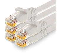 1CONN - 1.0m network cable, Ethernet, Lan & patch cable for maximum internet speed & connects all devices with RJ 45 socket white - 5 pieces