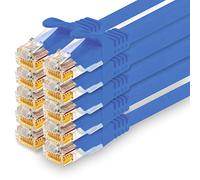 1CONN - 1.0m network cable, Ethernet, Lan & patch cable for maximum internet speed & connects all devices with RJ 45 socket blue - 10 pieces