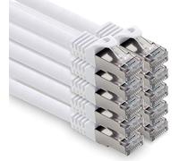 1CONN 1.5m - white - 10 pieces CAT.7 computer Ethernet cable network cable (raw cable) patch cable S-FTP LSZH PIMF 10GB s RJ45 plug Cat6a