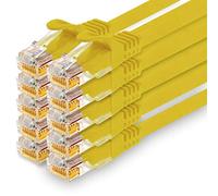 1CONN - 10m network cable, Ethernet, Lan & patch cable for maximum internet speed & connects all devices with RJ 45 socket yellow - 10 pieces