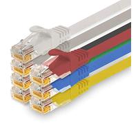 1CONN - 10m network cable, Ethernet, Lan & patch cable for maximum internet speed & connects all devices with RJ 45 socket 7 colors - 7 pieces