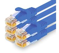 1CONN - 3.0m network cable, Ethernet, Lan & patch cable for maximum internet speed & connects all devices with RJ 45 socket blue - 5 pieces