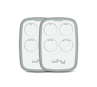 1Control WHY, Universal 4-key Remote Control, for Opening Gates and Garage doors Remotely Controlled, Copies up to 750 Rolling Code Remote Controls, Controls up to 4 entrances, White, Made in Italy