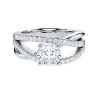 1CT Genuine Moissanite or Simulated Diamond Twisted Wrapped Criss Cross Crossover Infinity Engagement Ring For Women