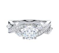 1ct Genuine Moissanite Sterling Silver Fancy Twisted Vine Infinity Small Marquise Promise Engagement Ring For Her (J)