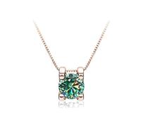 1ct Moissanite Pendant Necklace For Women Rose Color Wedding Jewelry