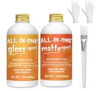 1DFAUL 2 x 200ml Decoupage Glue Gloss Matte Finish, Varnish & Sealer, All in One Craft Glue Quick Dry, Anti Scratch & Wear Resistant, Waterproof, for Wood, Paper, Clay, Fabric & More