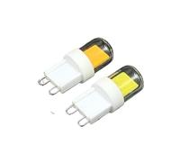 1fortunate Lights, Pack of 10, Mini LED COB Lamps AC220V 5W BA15D/BA15S/E11/E12/E14/G4/G8/G9 Chandelier Lights Glass Cover+ Ceramic(Warm White,G9)