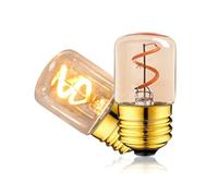 1fortunate Lights, Pack of 2/6, LED Spiral Filament Bulb AC220V T28 1.5W 2200K Chandelier Tubular Outdoor String Light Bulb Retro Tube Night Light Lamp(2PCS)