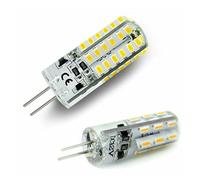 1fortunate Lights, Pack of 2, LED Corn Bulb Light Mini G4 2W/3W SMD3014 AC220V Silicone Crystal Lamp Spotlight Chandelier Lamps(Cold White,2W 24LEDs)