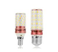 1fortunate Lights, Pack of 2, Led E27 E14 Corn Bulb 6W 8W Light Bulbs 60/80LEDs SMD2835 220V 110V LED Lamp Home Decoration Chandelier Candle Light(Warm White,E27 8W)