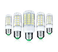 1fortunate Lights, Pack of 6, LED Corn Bulbs AC220V E27 3W/4W/5W/6W7W/8W/9W 5730SMD LED Spotlight Chandelier Candle Lamp Lights(Cold White,3W 24LEDs)