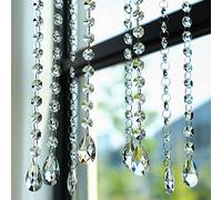 1ft 10pcs Teardrop Crystals Garland,Crystal Teardrop Chandelier Replacement,Hanging Glass Suncatcher for Window,Wedding Decor