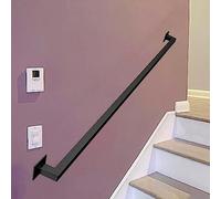 1ft-20ft Black Square Stair Handrail Grab Bar Kit, Stair Railing Safety Grab Bar Modern Home Decoration, Wrought Iron Hand Rail Balustrade Foot Rail Support,20ft