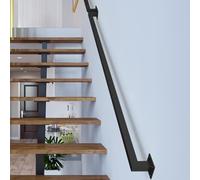 1ft - 20ft Handrails for Stairs Wall Mount Staircase Banister Hand Rails for Indoor and Outdoor Grab Rail Wrought Iron Hand Railings - Complete Kit Non-Slip(Black,4ft/120cm)
