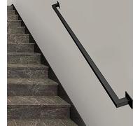 1ft-20ft Industrial Stair Railing, Wall Mount Staircase Banister Pipe Hand Rail for Steps Grab Bar Foot Rail Vintage Pipe Railing Black Deck Handrail for Outdoor Indoor S,14ft