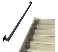 1ft-20ft Modern Stair Handrails Railing, Square Pipe Black Metal Wrought Iron Pipes Balusters Hand Rails for Indoor Outdoor loft Steps Stairs Wall Mount Staircase Bannister (Size : 20ft)
