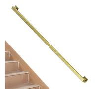 1ft - 20ft Modern Stair Railing, Gold Handrail for Stairs Indoor Outdoor Grab Rail Metal Wrought Iron Staircase Banister Hand Rails with Wall Mount Support Rod(Gold,20ft/600cm)