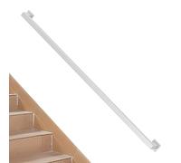 1ft - 20ft Modern Stair Railing, Gold Handrail for Stairs Indoor Outdoor Grab Rail Metal Wrought Iron Staircase Banister Hand Rails with Wall Mount Support Rod(White,2ft/60cm)