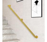 1ft - 20ft Modern Stair Railing, Staircase Handrail Banister Hand Rails for Indoor Outdoor Steps, Safety Grab Rail Metal Wrought Iron Wall Support Rod(Gold,13ft/390cm)