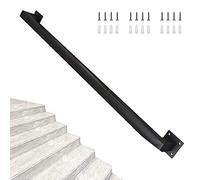 1ft-20ft Pipe Handrail for Indoor Stairs/Outdoor Staircase Step,Metal Industrial Square Non-Slip Balustrade Banister Foot Rail Rustic Black Anti-Slip Stair Safety Railing,1ft