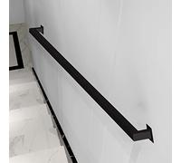 1ft-20ft Pipe Stair Handrail, Metal Staircase Balustrade Handrail, Black Industrial Iron Hand Rail for Indoor & Outdoor Wall Mount Support, Wall Hand Railing, Safety Hand,6 Feet
