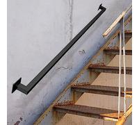 1ft-20ft Pipe Staircase Handrails, Handrails for Indoor Stairs Banister Hand Rail for Stairs Metal Industrial Square Railing, Black Wrought Iron Pipe Balusters,18ft