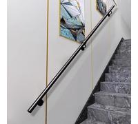 1ft-20ft Stair Handrail Wall Mount, Black Metal Hand Rail Non-Slip Industrial Galvanized Iron Balustrade Staircase Railing for Indoor Outdoor Stairs(3ft/90cm)