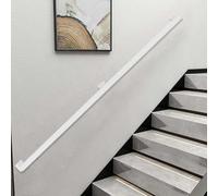 1FT-20FT Stair Railing, White Square Tube Handrail, Wall Mounted Staircase Banister Railing Support Rod, Industrial Non-Slip Hand Rails for Indoor Stairs, Bathroom, Loft, Elderly & Kids(11ft/3.3m)
